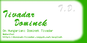 tivadar dominek business card